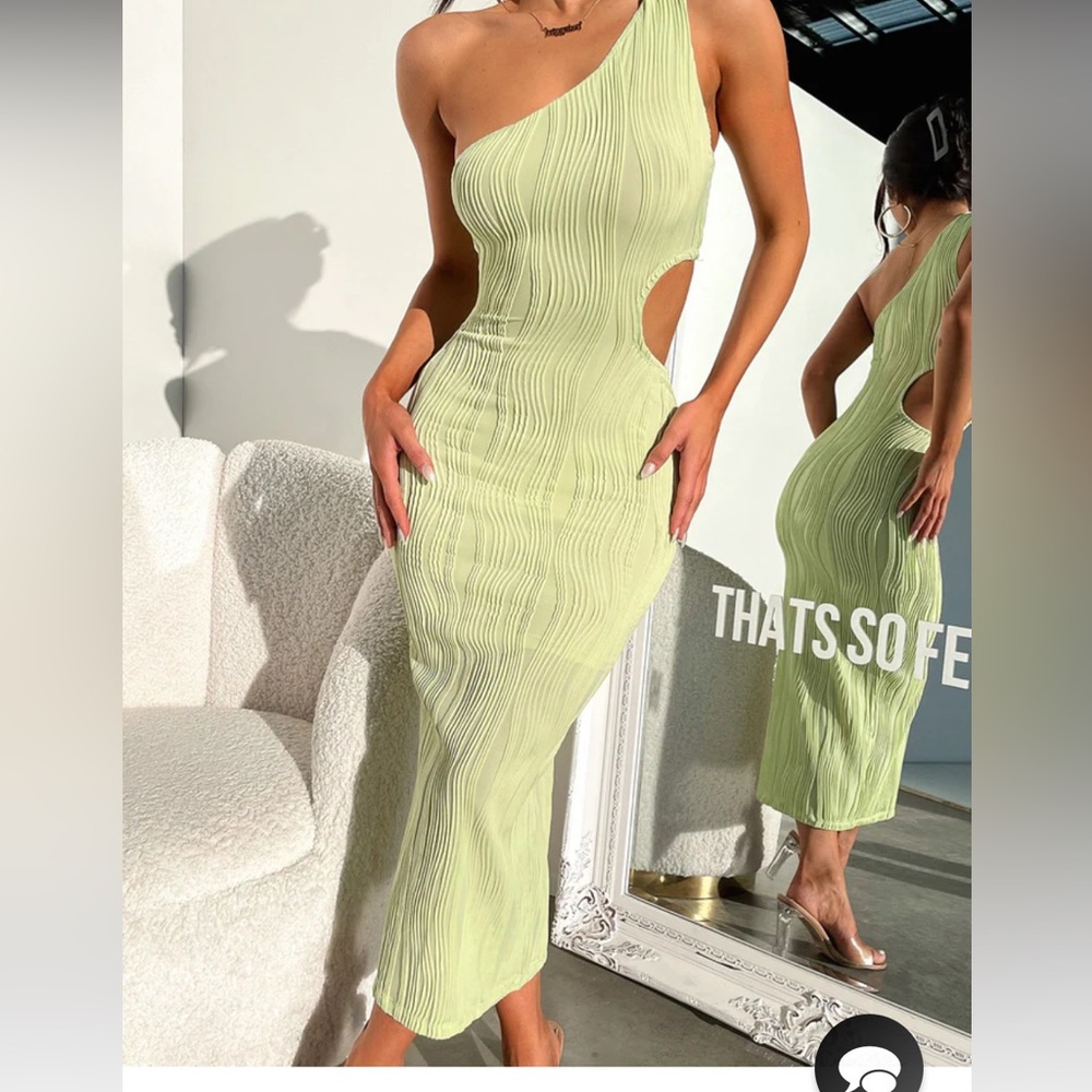 One shoulder midi dress